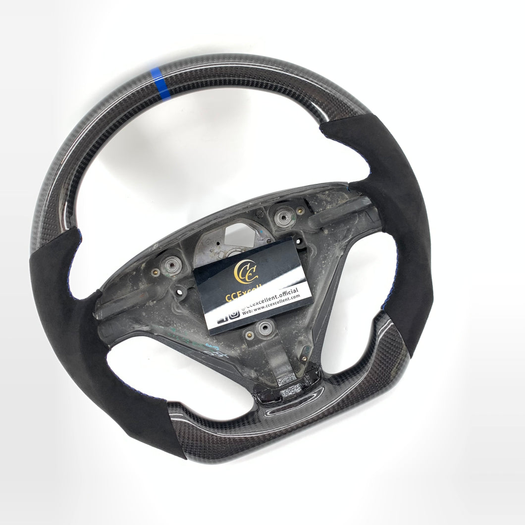CCexcellent For S60 2005 2006 2007 2008 2009 Volvo carbon fiber steering wheel with blue stripe
