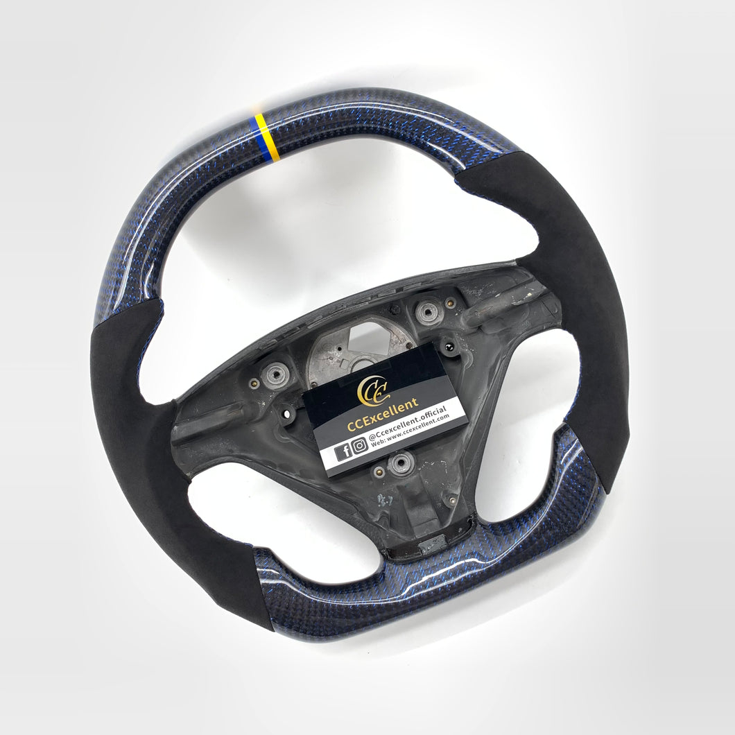 CCexcellent For S60 2005 2006 2007 2008 2009 volvo carbon fiber steering wheel with blue wire carbon fiber