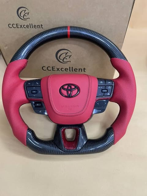 CCExcellent For 2025 Toyota Camry 9thgen Camry Custom Carbon Fiber Steering Wheel With Red Leather