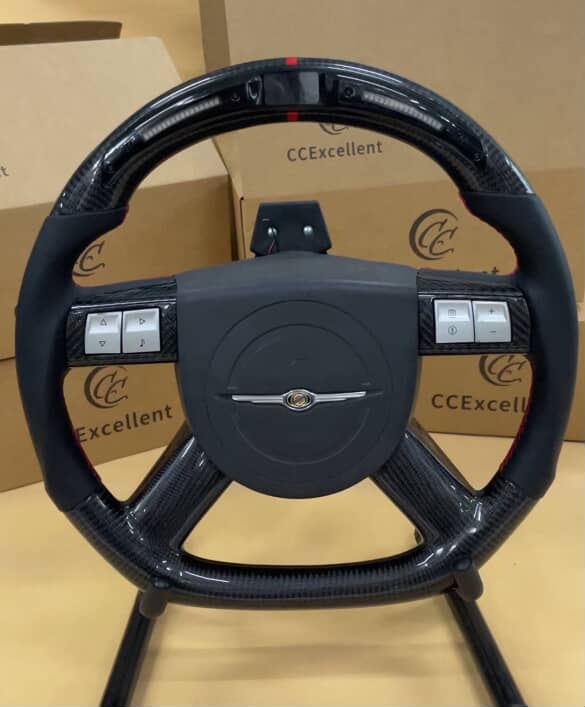 CCexcellent For 2005-2010 Chrysler 300c custom carbon fiber steering wheel with led
