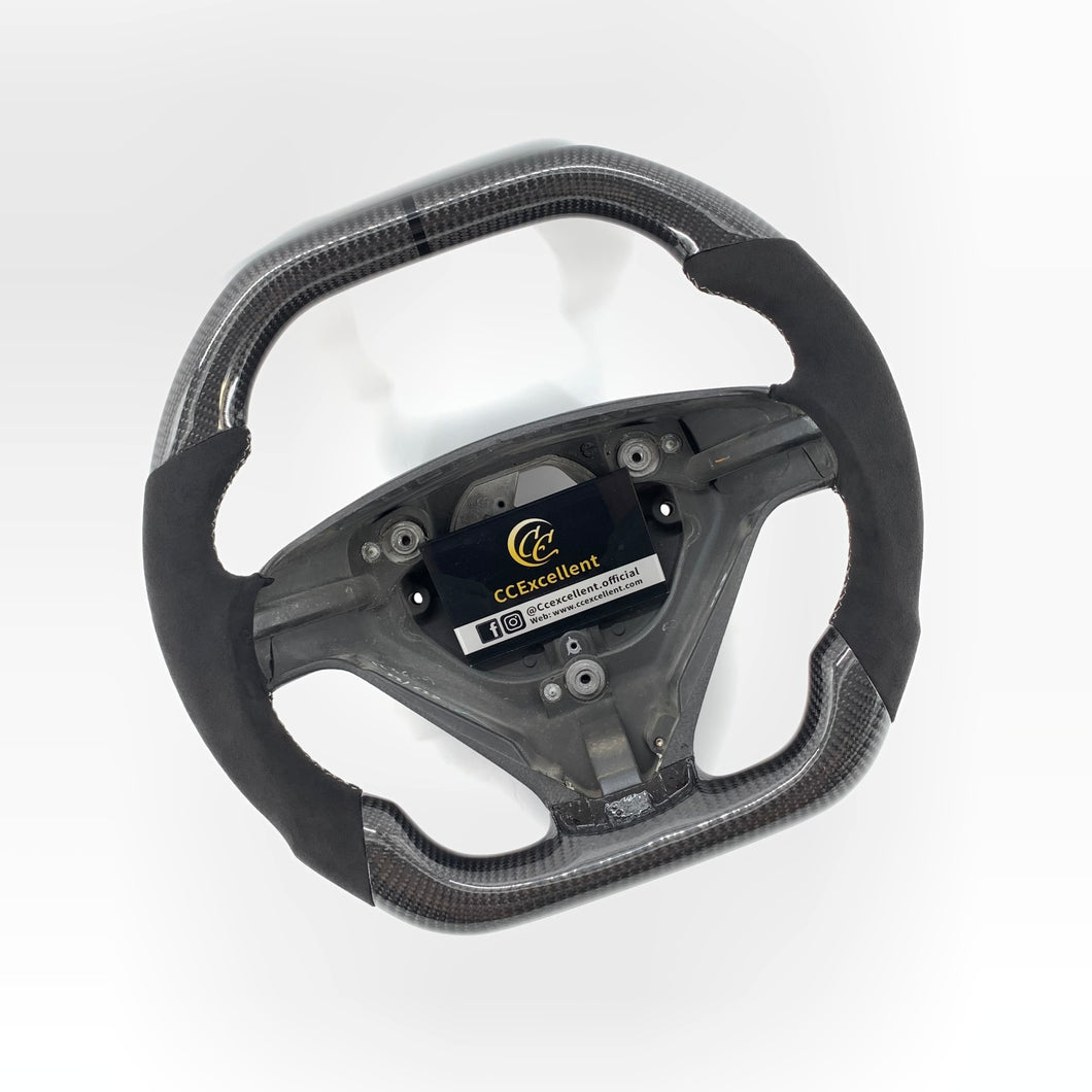CCexcellent For S60 2005、2006、2007、2008、2009 volvo carbon fiber steering wheel with gloss black top&bottom