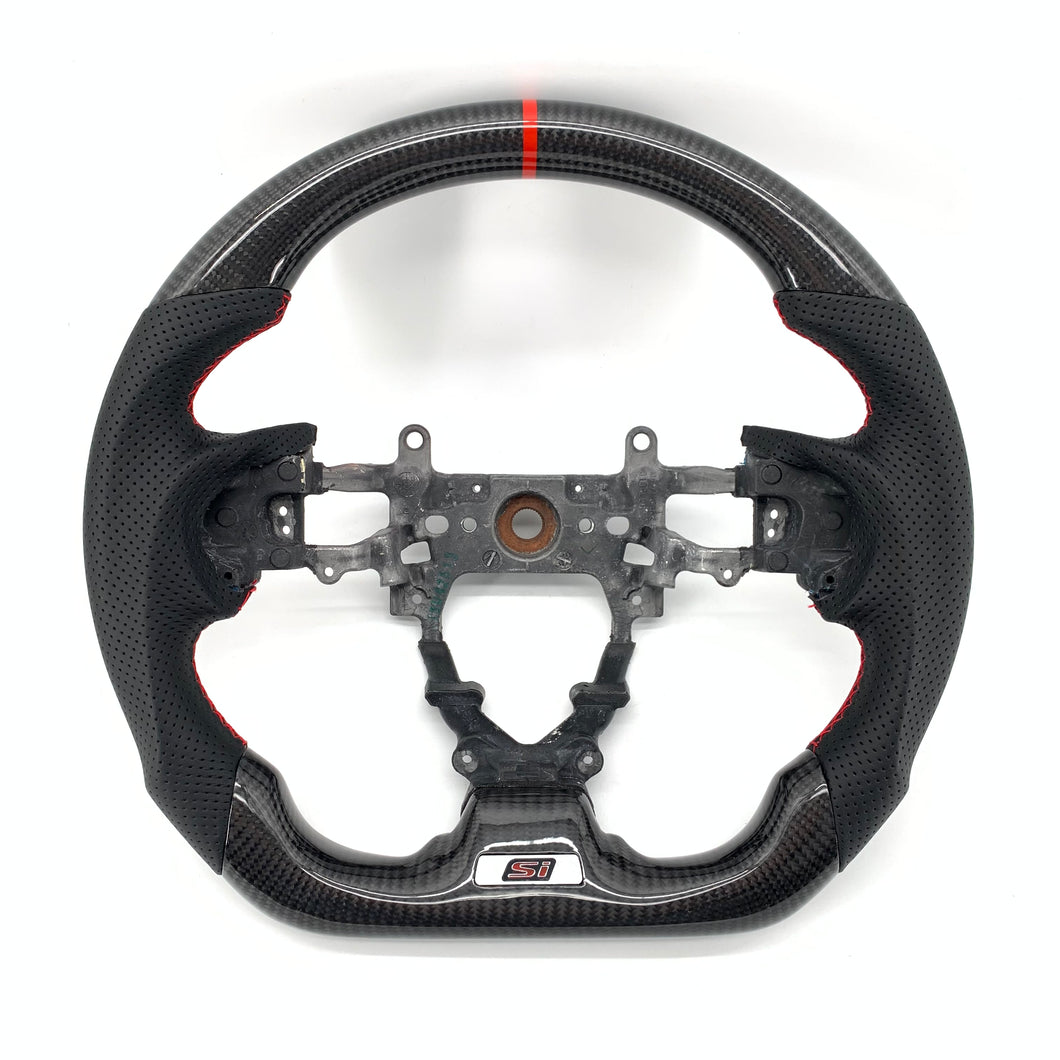 CCExcellent For Honda Civic 9th Gen Carbon Fiber Steering Wheel With LED on the top