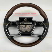 Load image into Gallery viewer, CCExcellent For 2016 LAND ROVER Custom Wooden Steering Wheel With heated In Tan suede Sides

