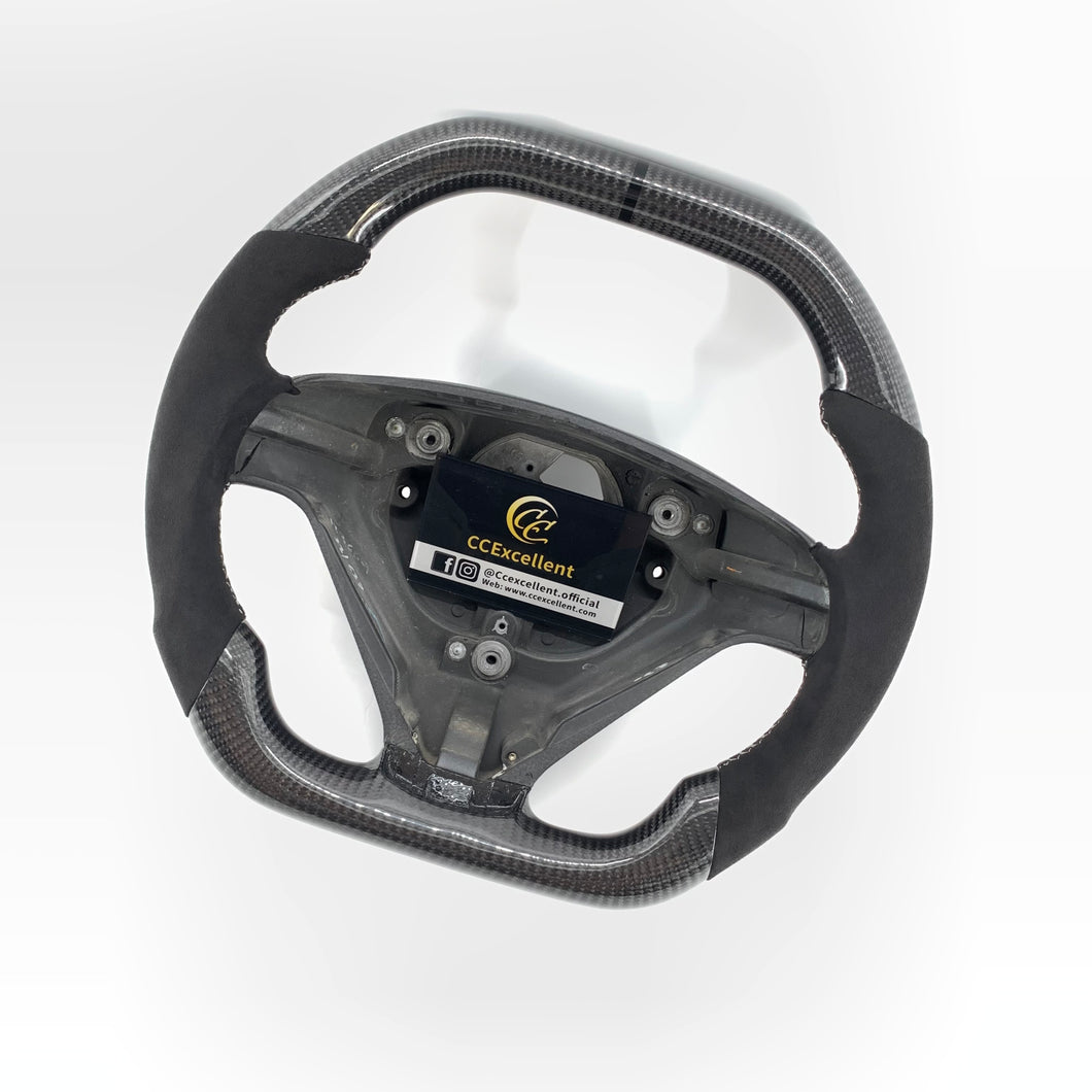 CCexcellent For S60 2005、2006、2007、2008、2009 volvo carbon fiber steering wheel with black stripe