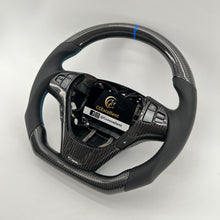 Load image into Gallery viewer, For 2010-2016 Hyundai Genesis Coupe Custom Carbon Fiber Steering Wheel With Blue Stripe and Stitching

