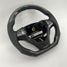 Load image into Gallery viewer, For 2010-2016 Hyundai Genesis Coupe Custom Carbon Fiber Steering Wheel With Blue Stripe and Stitching
