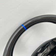 Load image into Gallery viewer, For 2010-2016 Hyundai Genesis Coupe Custom Carbon Fiber Steering Wheel With Blue Stripe and Stitching
