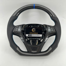 Load image into Gallery viewer, For 2010-2016 Hyundai Genesis Coupe Custom Carbon Fiber Steering Wheel With Blue Stripe and Stitching

