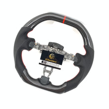 Load image into Gallery viewer, CCexcellent For Nissan Z34 Carbon Fiber Steering Wheel With black perforated leather and red stripe line
