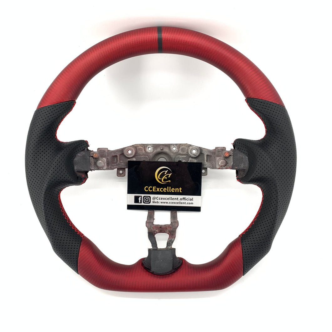 CCExcellent for Nissan note carbon fiber steering wheel with black perforated leather