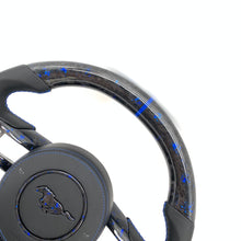 Load image into Gallery viewer, CCExcellent For 2018–2023 Ford Mustang Forged Carbon Fiber Steering Wheel with White Flakes and White Airbag Cover Deposit
