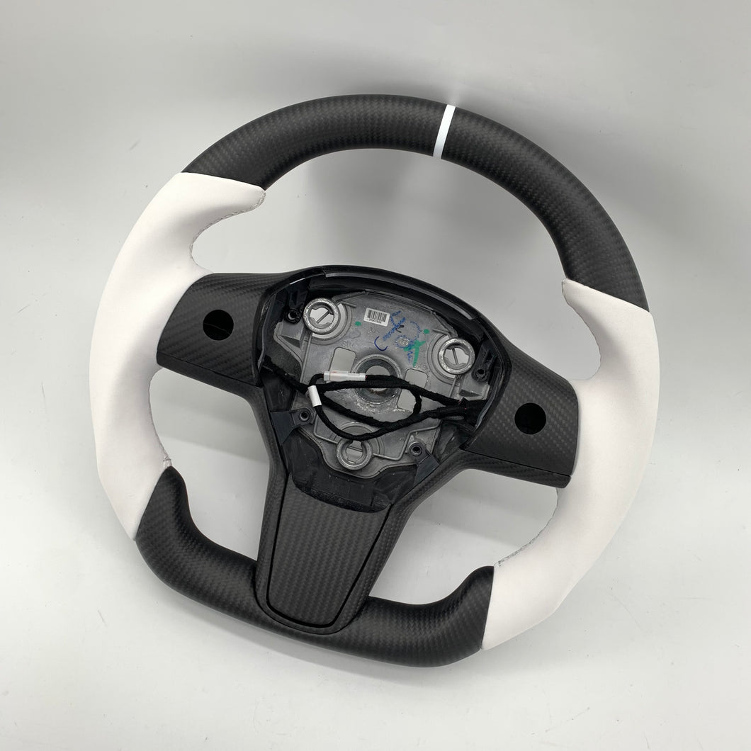 CCExcellent for tesla model3 2017-2020 carbon fiber steering wheel black matte carbon fiber thumbgrips