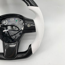 Load image into Gallery viewer, CCExcellent for tesla model3 2017-2020 carbon fiber steering wheel white stripe
