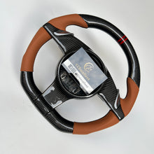 Load image into Gallery viewer, CCexcellent For Porsche Panamera 2009 2010 2011 2012 2013 2014 2015 2016 carbon fiber steering wheel  with brown perforated leather sides
