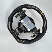 Load image into Gallery viewer, CCexcellent  For Porsche  Carrera models 2012 2013 2014 2015 2016 carbon fiber steering wheel with Gloss forged carbon fiber with golden flakes top &amp; bottom &amp; trim
