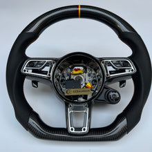 Load image into Gallery viewer, CCexcellent For Porsche Boxster &amp; 718 Boxster Models  2013 2014 2015 2016 2017 2018 2019 2020 2021 2022 2023  carbon fiber steering wheel with black perforated leather sides
