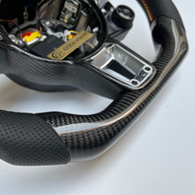 Load image into Gallery viewer, CCexcellent For Porsche Boxster &amp; 718 Boxster Models  2013 2014 2015 2016 2017 2018 2019 2020 2021 2022 2023  carbon fiber steering wheel with black perforated leather sides
