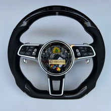 Load image into Gallery viewer, CCexcellent For Porsche 2017 2018 2019 911 Carrera models carbon fiber steering wheel with black perforated leather sides
