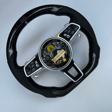 Load image into Gallery viewer, CCexcellent For Porsche 2017 2018 2019 911 Carrera models carbon fiber steering wheel with black perforated leather sides
