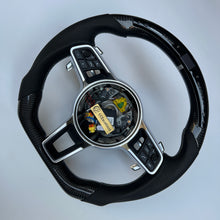 Load image into Gallery viewer, CCexcellent For Porsche 2017 2018 2019 911 Carrera models carbon fiber steering wheel with black perforated leather sides
