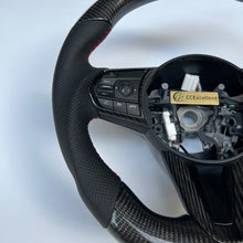 Load image into Gallery viewer, CCexcellent  For Acura RDX 2019 2020 2021 carbon  fiber steering wheel with black perforated leather sides
