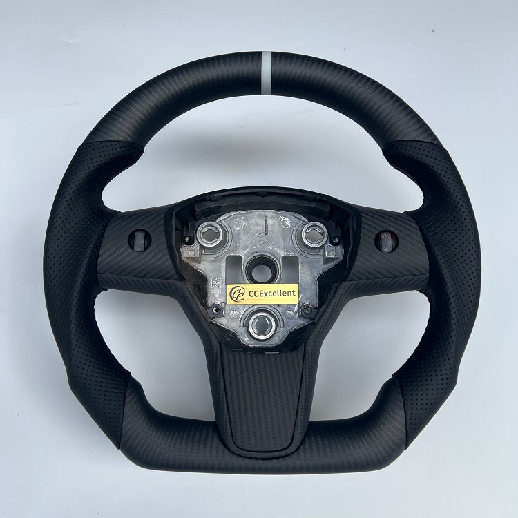 CCexcellent For Tesla Model Y carbon fiber steering wheel