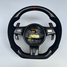 Load image into Gallery viewer, CCexcellent For Porsche Panamera 2009 2010 2011 2012 2013 2014 2015 2016 carbon fiber steering wheel with black Italian alcantara sides
