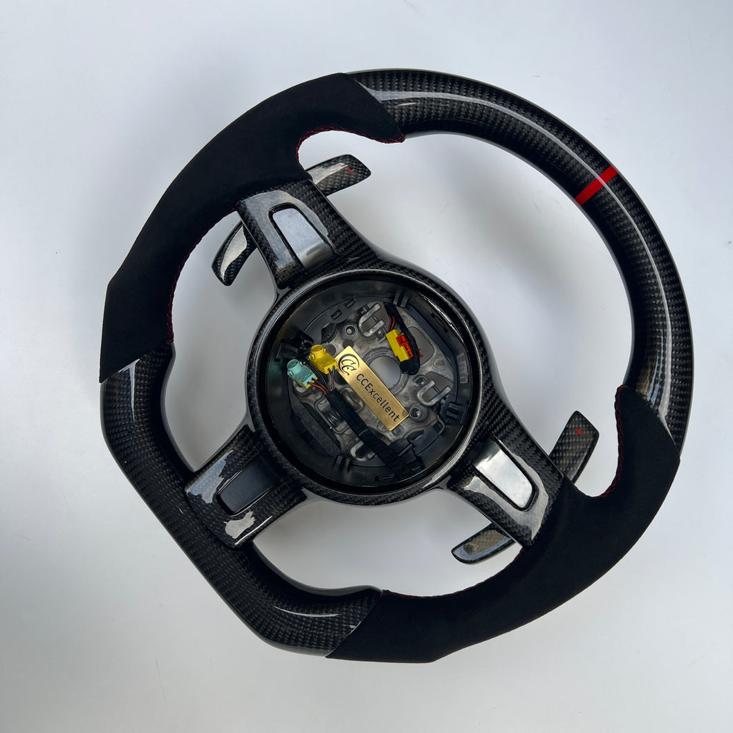 CCexcellent For Porsche Panamera 2009 2010 2011 2012 2013 2014 2015 2016  carbon fiber wheel with black Italian alcantara sides