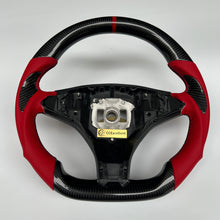 Load image into Gallery viewer, CCexcellent For Tesla Model X carbon fiber steering wheel with black carbon thumb grips
