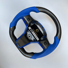 Load image into Gallery viewer, CCexcellent For Tesla Model Y carbon fiber steering wheel with blue perforated leather
