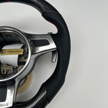 Load image into Gallery viewer, CCexcellent  For Porsche Boxster models 2013 2014 2015 2016 carbon fiber steering wheel with black perforated leather sides
