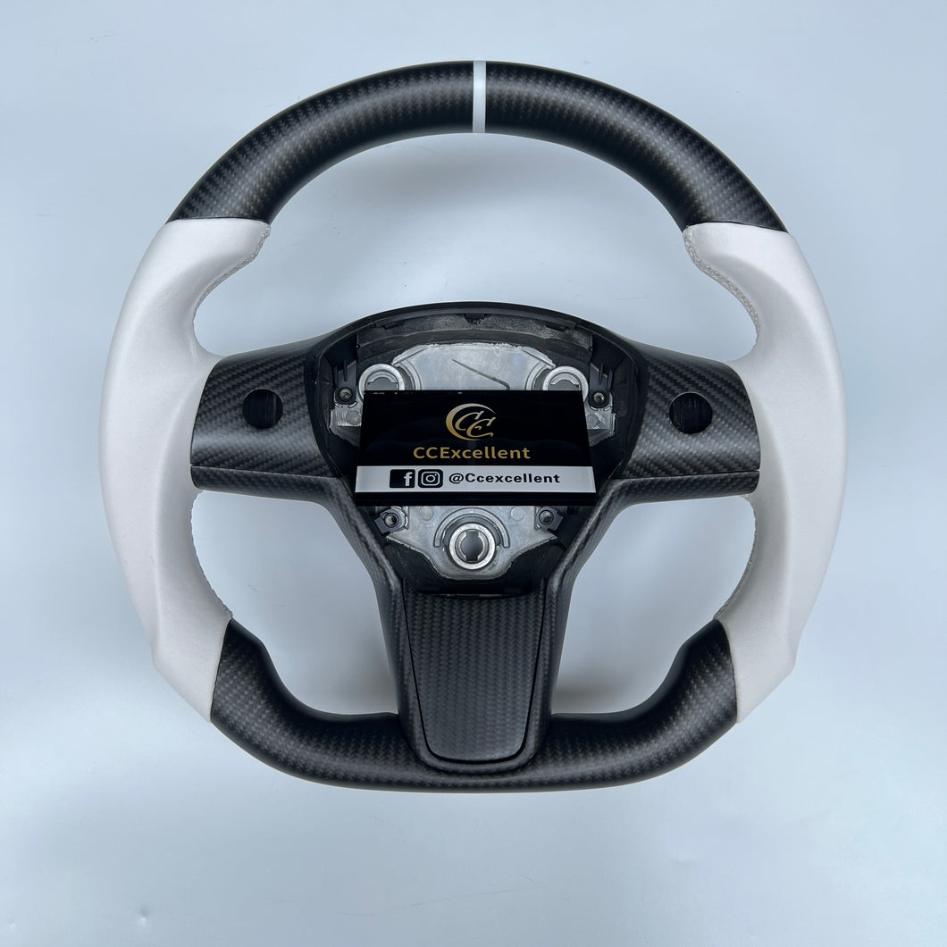 Custom CCexcellent  For Tesla Model 3/y 2017/2018/2019 carbon fiber steering wheel