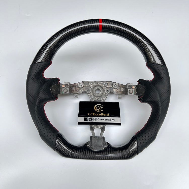 CCexcellent For Nissan 370Z 2009 2010 2011 2012 2013 2014 2015 2016 2017 2018 2019 2020 carbon fiber steering wheel with glossy carbon