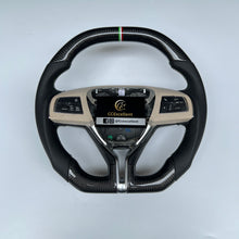 Load image into Gallery viewer, CCexcellent  For MASERATI GHIBLI M157 2014 2015 2016 2017 2018 2019 carbon fiber steering wheel with black perforated leather sides
