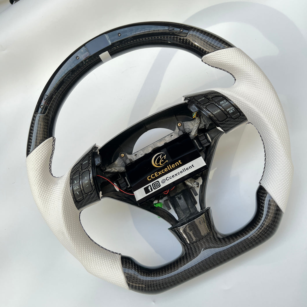 CCexcellent  For Acura TSX 2004 2005 2006 2007 2008 carbon fiber steering wheel with LED at the top