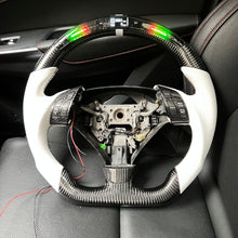 Load image into Gallery viewer, CCexcellent  For Acura TSX 2004 2005 2006 2007 2008 carbon steering wheel with white perforated leather sides

