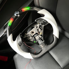 Load image into Gallery viewer, CCexcellent  For Acura TSX 2004 2005 2006 2007 2008 carbon  fiber steering wheel with white perforated leather sides
