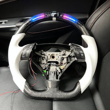 Load image into Gallery viewer, CCexcellent  For Acura TSX 2004 2005 2006 2007 2008 carbon  fiber steering wheel with white perforated leather sides
