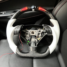 Load image into Gallery viewer, CCexcellent  For Acura TSX 2004 2005 2006 2007 2008 carbon steering wheel with white perforated leather sides
