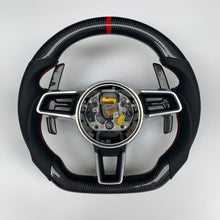 Load image into Gallery viewer, CCexcellent  For Porsche 2017 2018 2019 911 Carrera models carbon fiber wheel with black perforated leather sides
