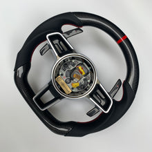 Load image into Gallery viewer, CCexcellent  For Porsche 2017 2018 2019 911 Carrera models carbon fiber wheel with black perforated leather sides

