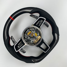 Load image into Gallery viewer, CCexcellent  For Porsche 2017 2018 2019 911 Carrera models carbon fiber wheel with black perforated leather sides
