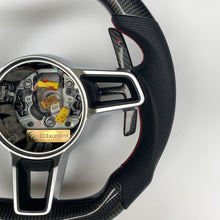 Load image into Gallery viewer, CCexcellent  For Porsche 2017 2018 2019 911 Carrera models carbon fiber wheel with black perforated leather sides
