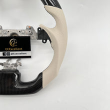 Load image into Gallery viewer, CCexcellent For Infiniti G37/G25/G35 2008/2009/2010/2011/2012/2013 carbon fiber steering wheel with white perforated leather

