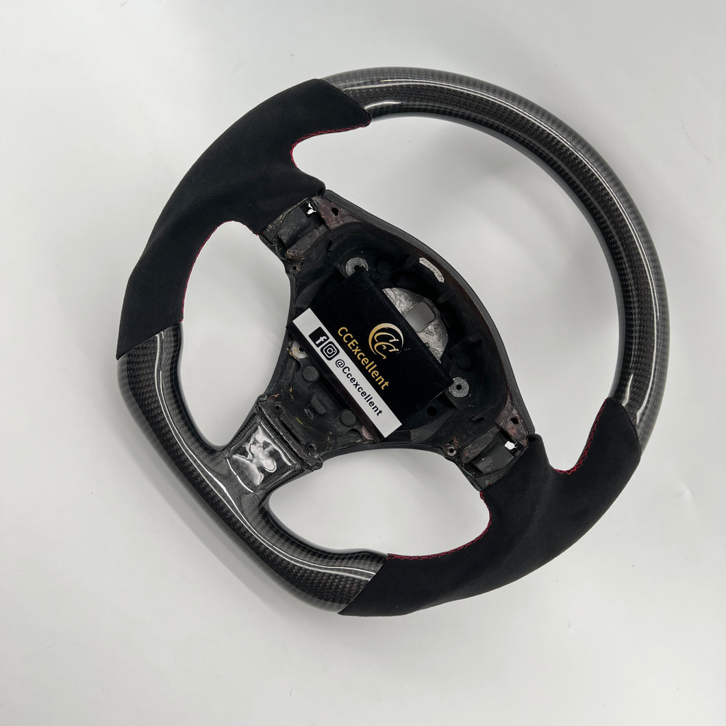 CCexcellent  For 2008 2009 2010 2011 2012 2013 2014 2015 2016 2017 2018 2019 Maserati Gran Turismo carbon fiber steering wheel with Black Italian alcantara sides