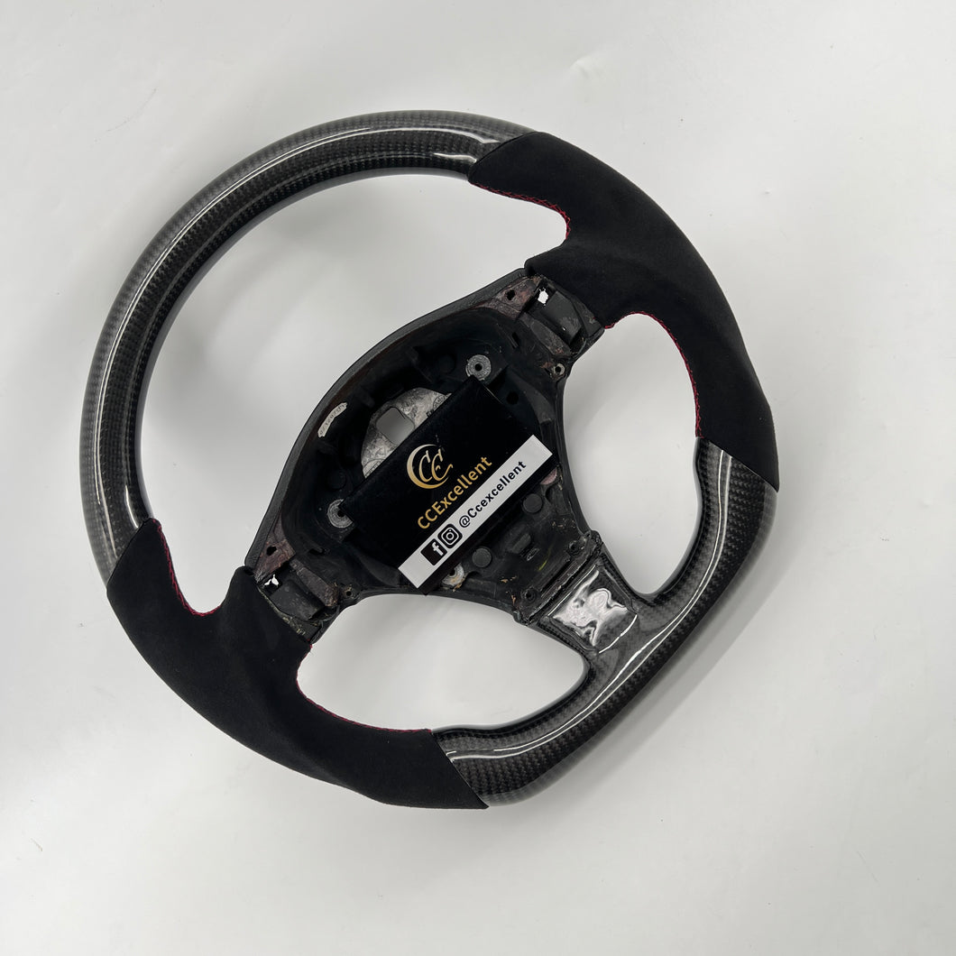 CCexcellent For 2008 2009 2010 2011 2012 2013 2014 2015 2016 2017 2018 2019 Maserati Gran Turismo carbon fiber steering wheel  with black Italian alcantara sides