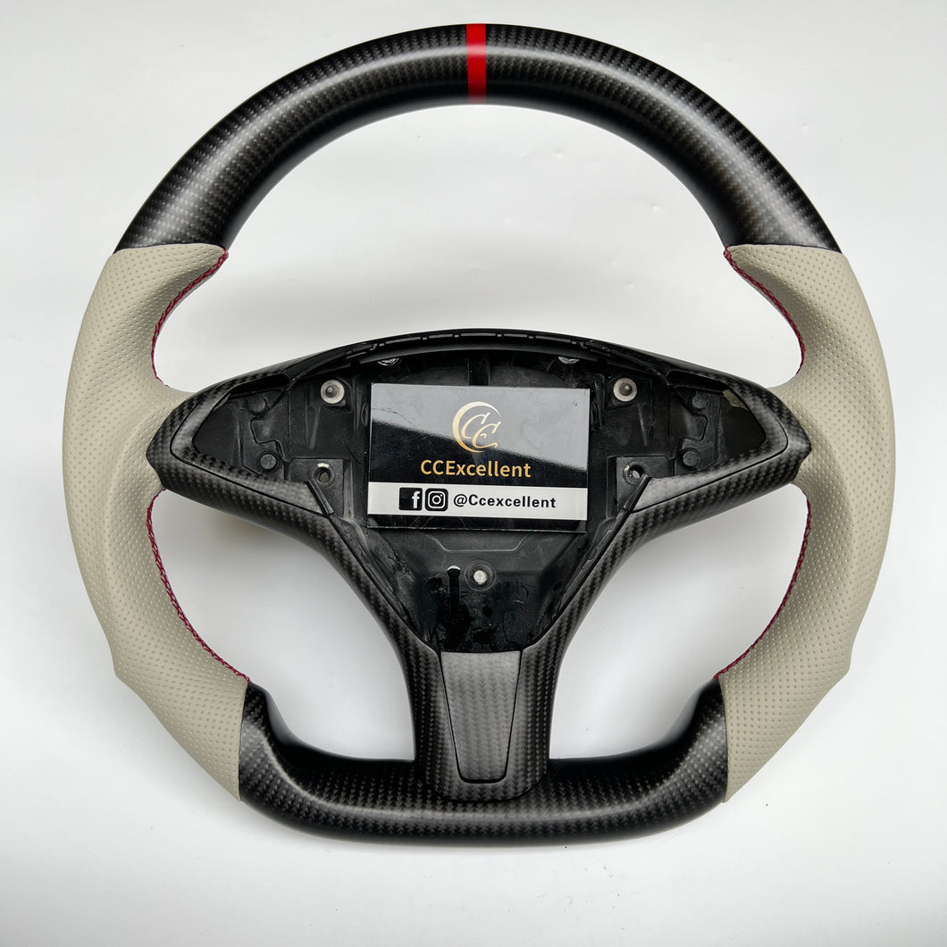 CCexcellent For Tesla Model X carbon fiber steering wheel