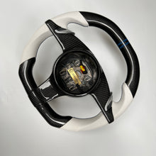 Load image into Gallery viewer, CCexcellent  For Porsche Carrera models 2012 2013 2014 2015 2016 carbon fiber wheel with white perforated leather sides
