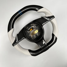 Load image into Gallery viewer, CCexcellent  For Porsche Carrera models 2012 2013 2014 2015 2016 carbon fiber wheel with white perforated leather sides
