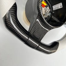 Load image into Gallery viewer, CCexcellent  For Porsche Carrera models 2012 2013 2014 2015 2016 carbon steering wheel with white perforated leather sides
